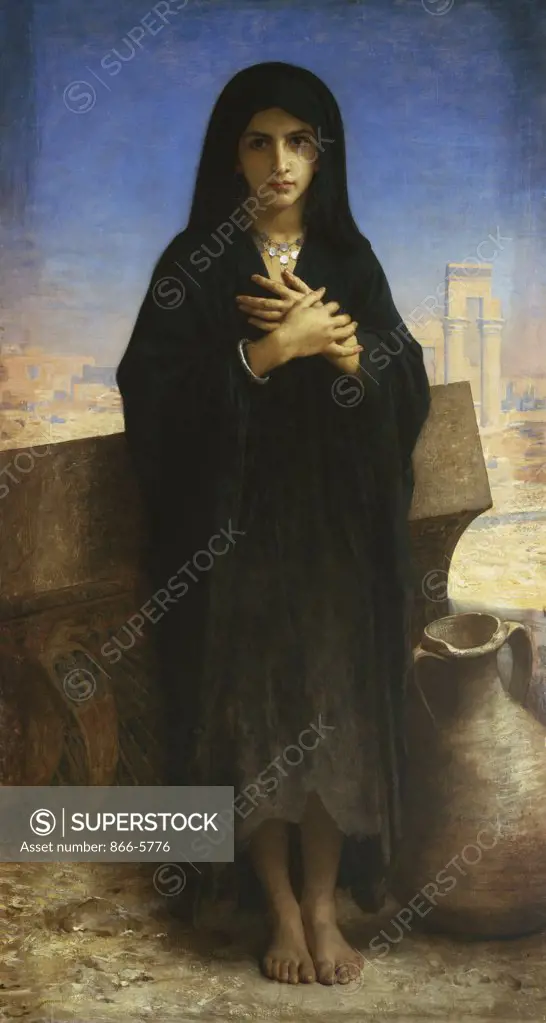 Young Arab Working Girl, Full Length;  Jeune Fille Fellah (En Pied),  William Adolphe Bouguereau (1825-1905), Oil On Canvas, 1876