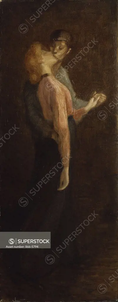 The Kiss. Der Kuss. Theophile Alexandre Steinlen (1859-1923). Oil On Canvas