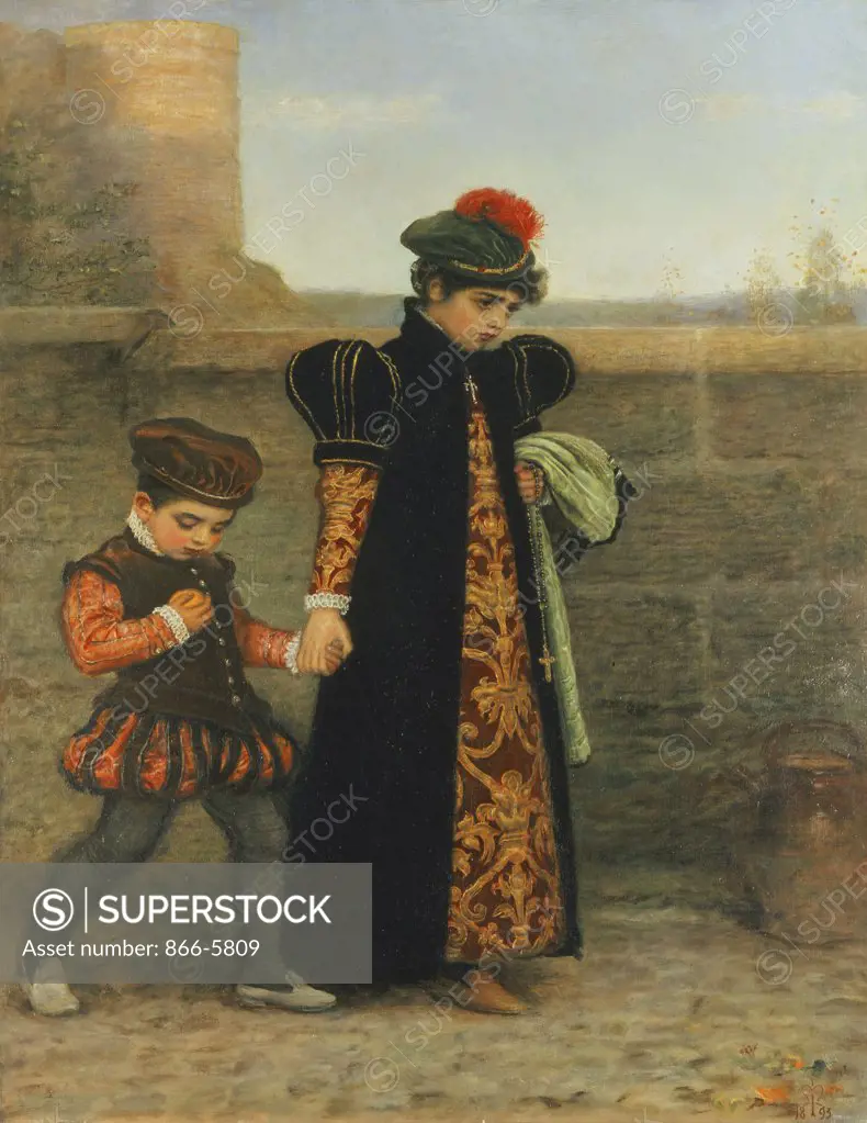 The Girlhood Of Saint Theresa.  Sir John Everett Millais, P.R.A. (1829-1896).  Oil On Canvas