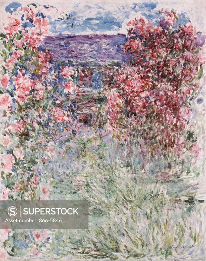 The House In The Roses. La Maison Dans Les Roses. Claude Monet (1840-1926). Oil On Canvas, 1925.