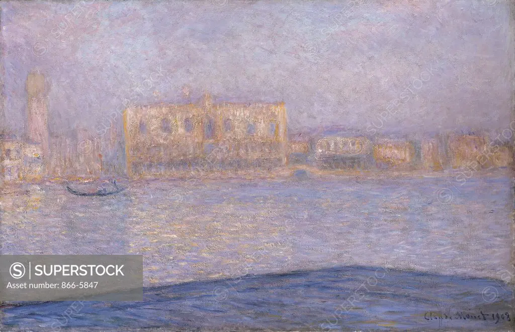 Le Palais Ducal Vu De Saint-Georges Majeur. Claude Monet (1840-1926). Oil On Canvas, 1908.