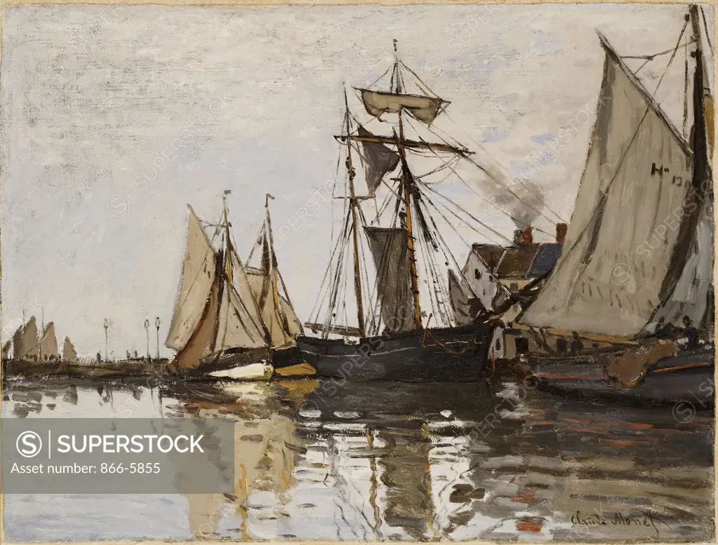 The Port Of Honfleur. Le Port D'Honfleur.    Claude Monet (1840-1926).  Oil On Canvas, Circa 1865.