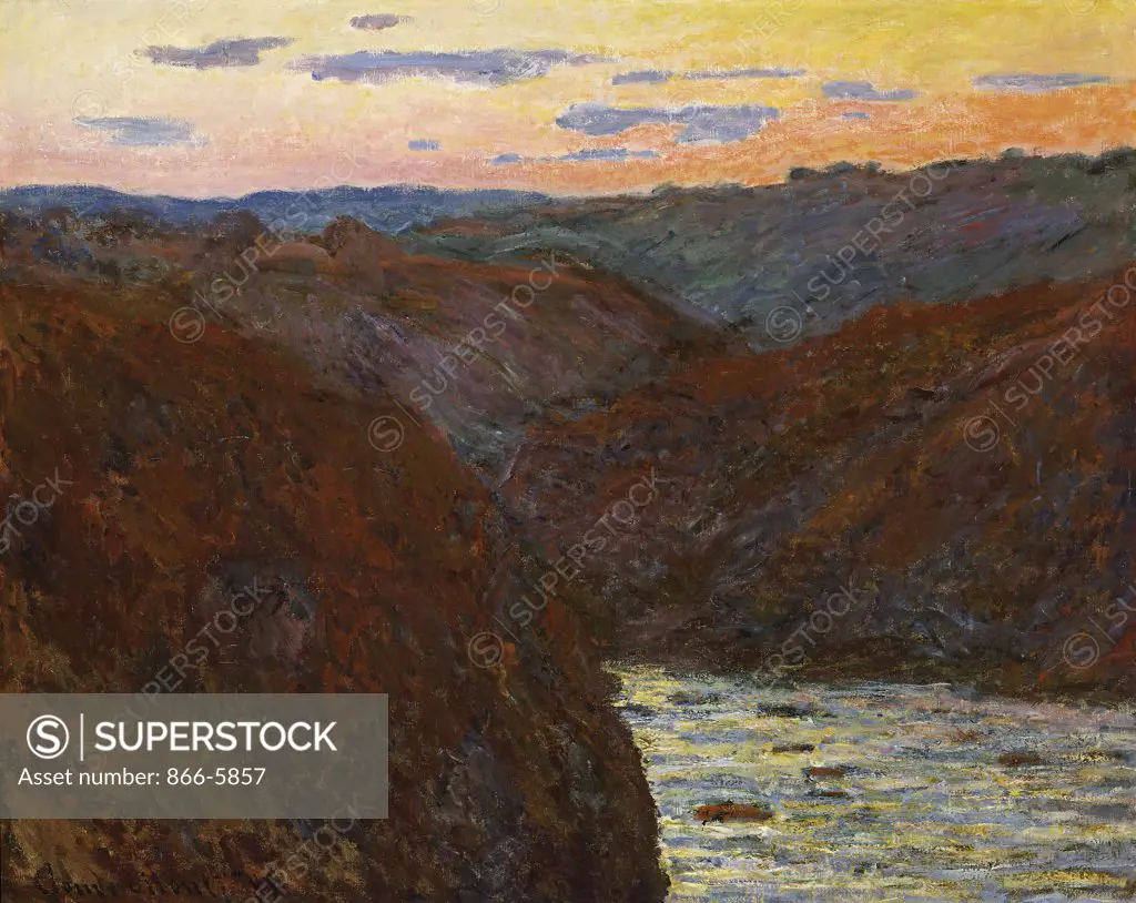 La Creuse, Sunset. La Creuse, Soleil Couchant.   Claude Monet (1840-1926).  Oil On Canvas.