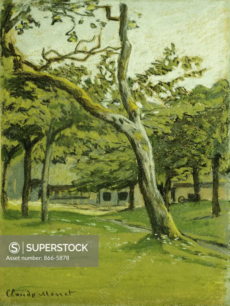 An Orchard.  Un Verger.  Claude Monet (1840-1926).  Pastel On Paper.