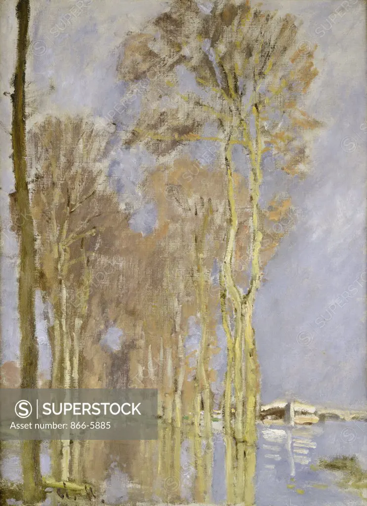 Flood.  Inondation.  Claude Monet (1840-1926).  Oil On Canvas.