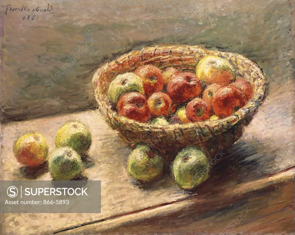 A Bowel Of Apples. Le Panier De Pommes. Claude Monet (1840-1926). Oil On Canvas, 1880