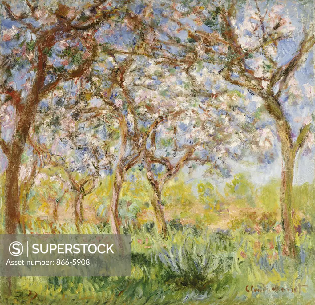 Spring At Giverny.  Printemps A Giverny.  Claude Monet (1840-1926).  Oil On Canvas.