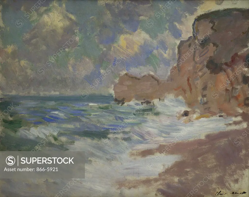 Receding Waves, Effets De Vagues A Etretat Ocean. Claude Monet (1840-1926). Oil On Canvas
