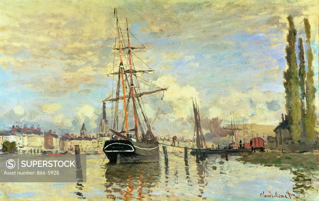 The Seine At Rouen. La Seine A Rouen. Claude Monet (1840-1926). Oil On Canvas, 1872.