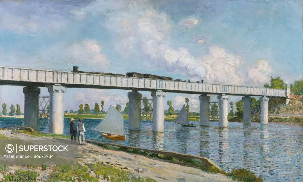 The Iron Track Bridge At Argenteuil. Pont Du Chemin De Fer A Argenteuil.  Claude Monet (1840-1926). Oil On Canvas, Painted In 1873.