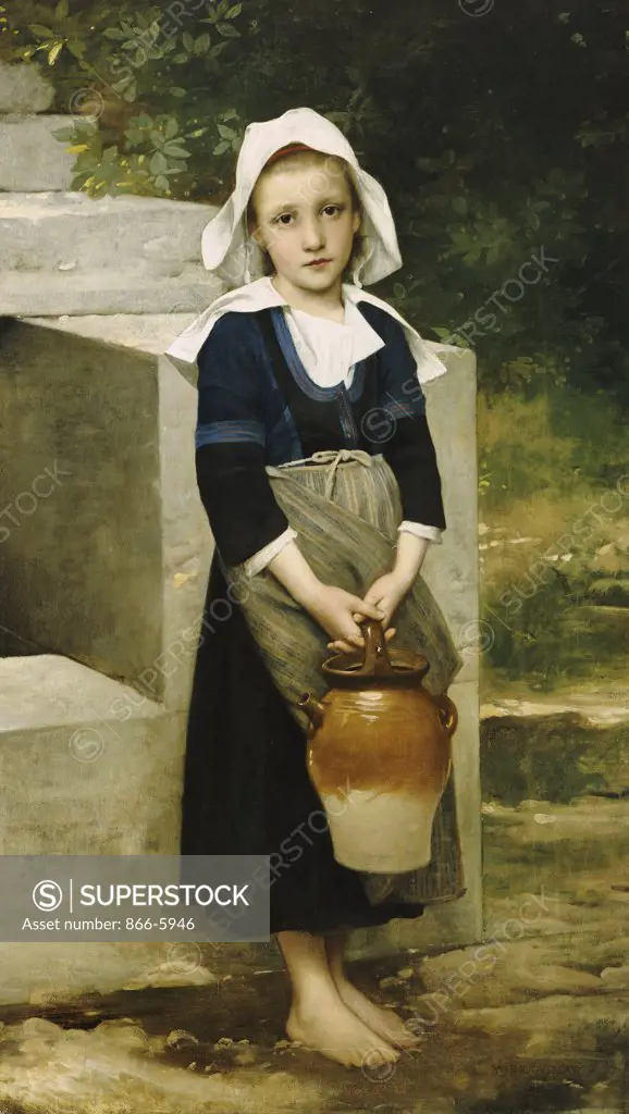 La Fille D'Eau.  William Adolphe Bouguereau (1825-1905).  Oil On Canvas.