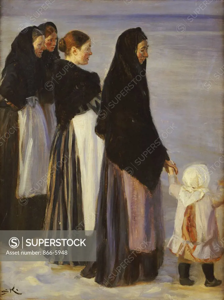 The Departure Of The Fishing Fleet.  Peder Severin Kroyer (1851-1909).  Oil On Canvas.  Catalogue No. 1489c.