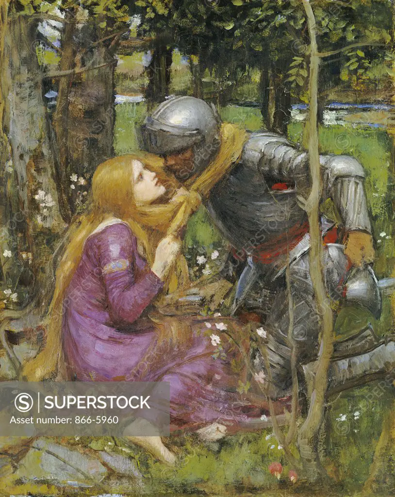 A Study For 'La Belle Dame Sans Merci'.  John William Waterhouse (1849-1917). Oil On Panel Laid Down On Board. 1079c. 