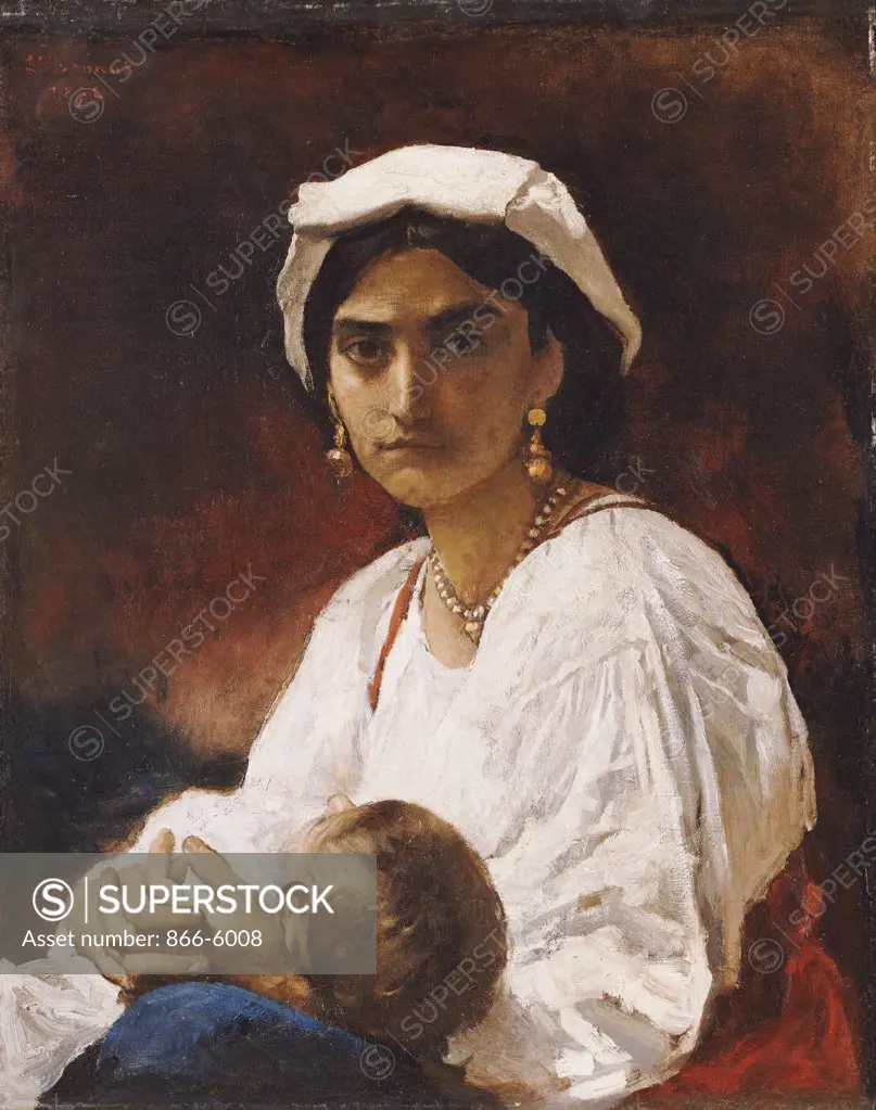 The Bandit's Wife.  Leon Bonnat (1834-1922). Oil On Canvas, 1872.
