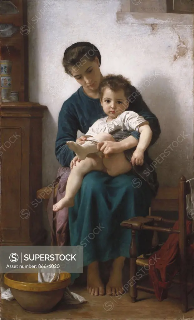 The Elder Sister, La Grande Soeur.  William Adolphe Bouguereau (1825-1905). Oil On Canvas, 1877.