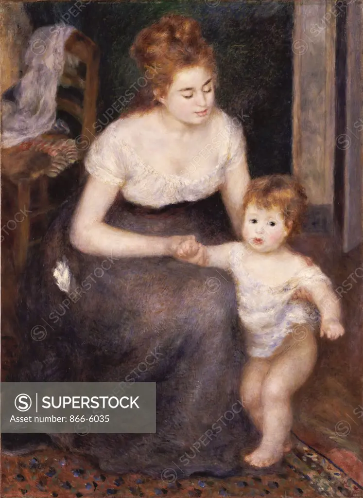 The First Step. Le Premier Pas. Pierre-Auguste Renoir (1841-1919). Oil On Canvas, 1876.
