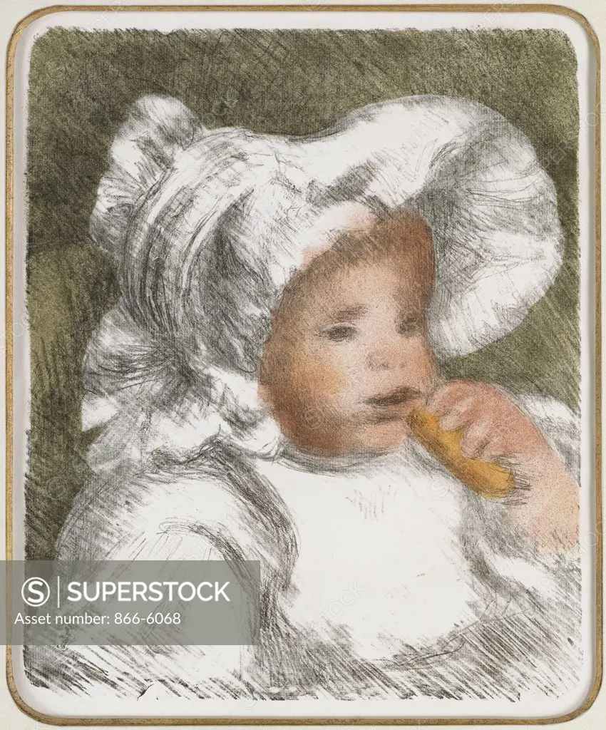 Infant With Biscuit. L'Enfant Au Biscuit. Pierre Auguste Renoir (1841-1919). Lithograph In Eight Colours, Circa 1898-9. 322 X 268mm.