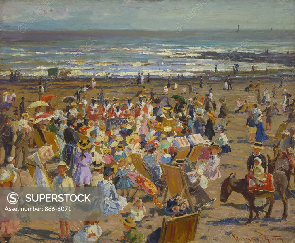 On the sands, Broadstairs. William Samuel Horton (1865-1936). Oil on board.  63.5 x 76.3cm.