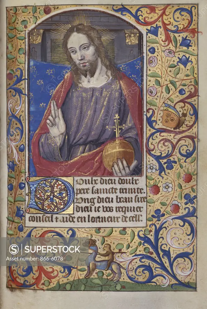 Book of Hours, use of Paris, in Latin and French. Salvator Mundi. Paris, ca. 1470. 175 x 120mm.