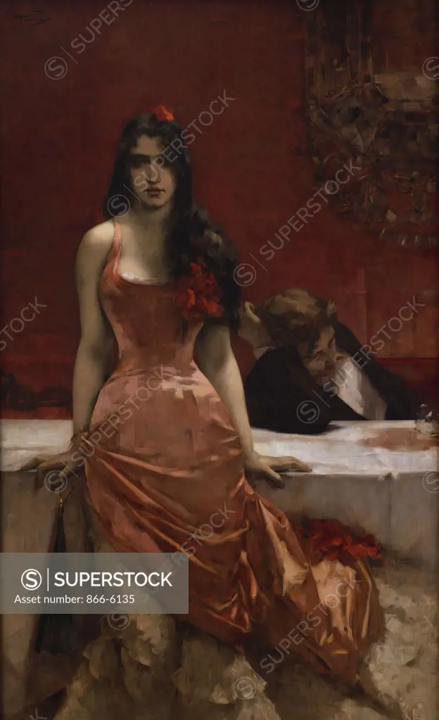 Circe - The Temptress. Charles Hermans (1839-1924). Oil on canvas, 123.4 X 199cm.