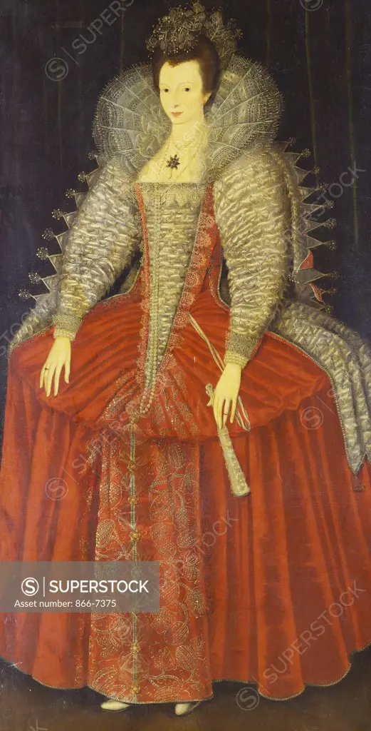 Portrait of a Lady, said to be Queen Catherine of Sweden. English School, circa 1600. Oil on canvas, 195 x 103.5cm.