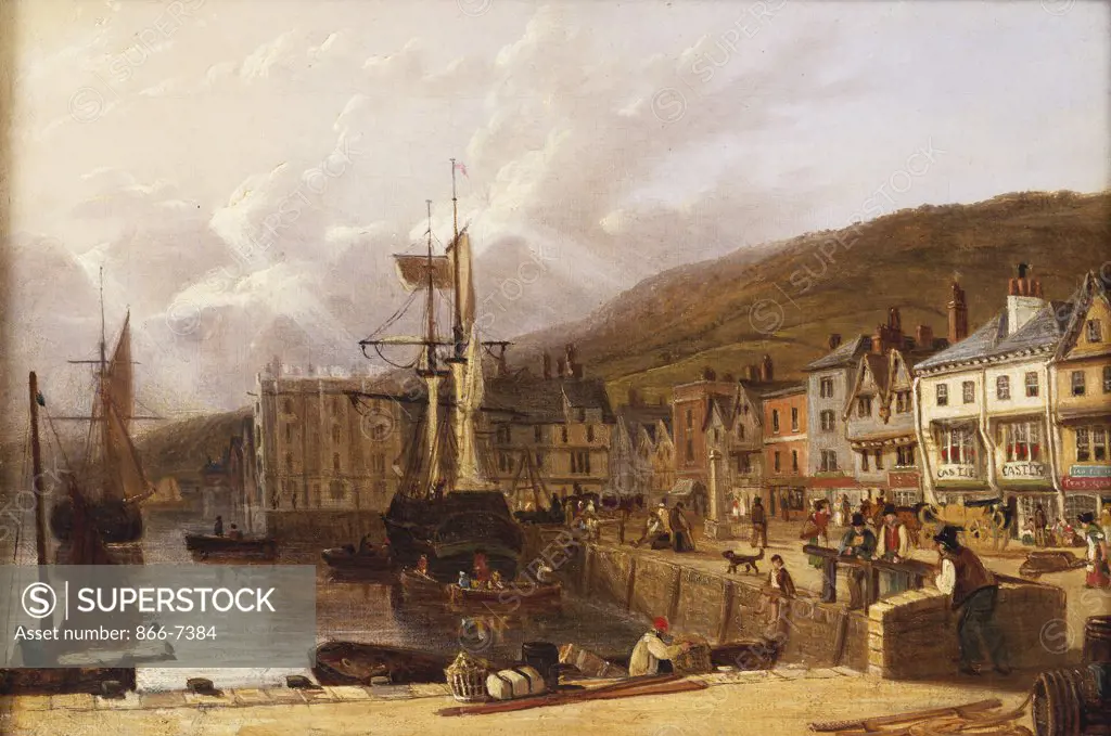 A View of Dartmouth, Devon. Richard Hume Lancaster (1773-1853). Oil on canvas, 21 x 34.3cm.
