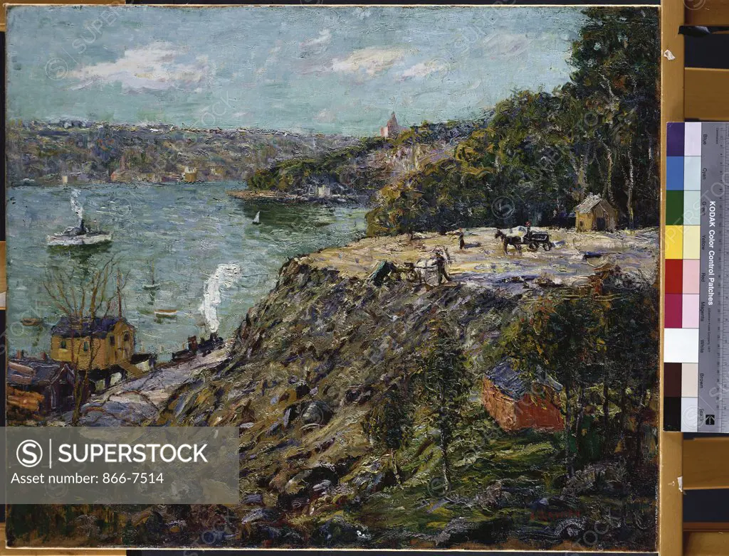 Across The Hudson To Yonkers. Ernest Lawson (1873-1939). Oil On Canvas.