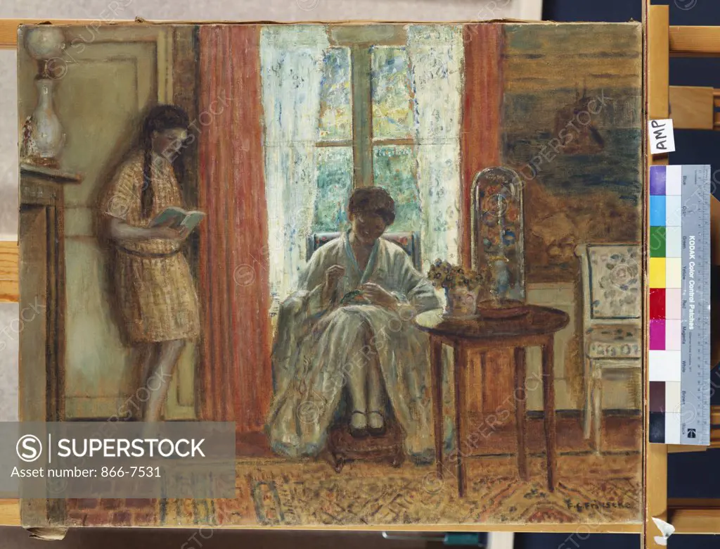 Reciting The Lesson.  Frederick Carl Frieseke (1874-1939). Oil On Canvas.