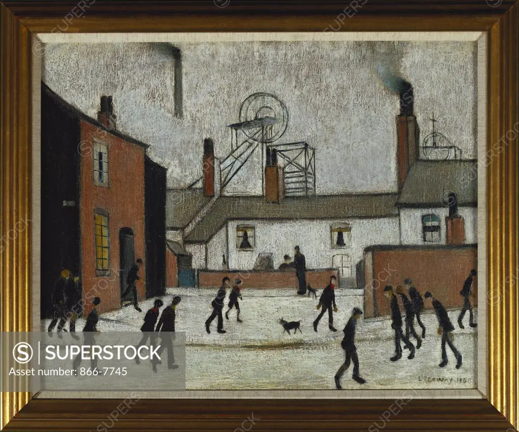 Millworkers. Laurence Stephen Lowry R.A. (1887-1906). Dated 1948, oil on canvas, 16 1/4 x 20 1/4in.