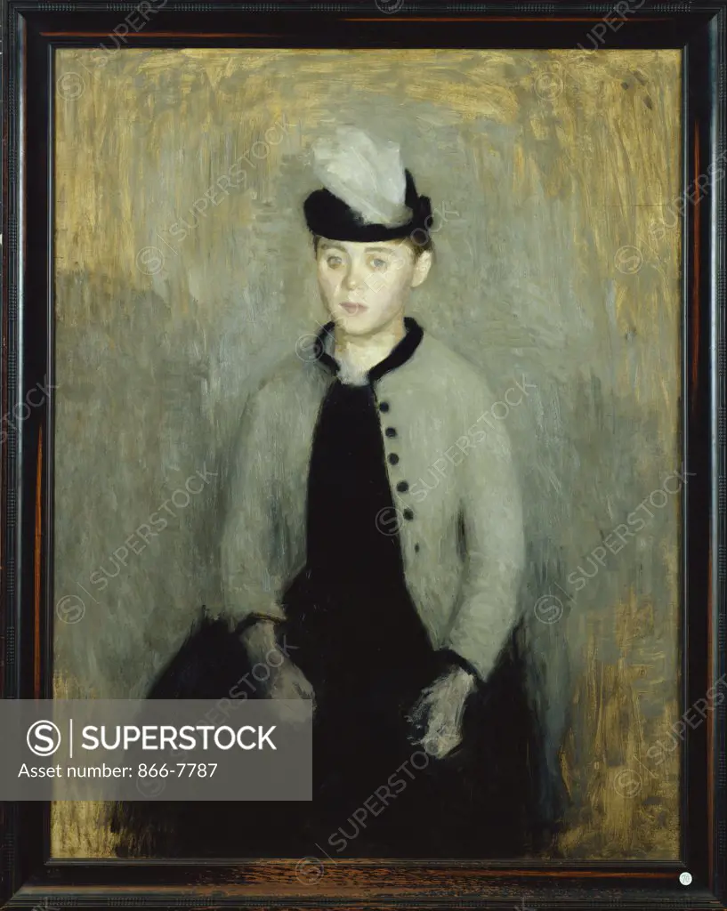 Portrait of Ida Ilsted, aged Twenty-One, Seated three-quarter length.  Vilhelm Hammershoi (1864-1916). Oil on canvas, 125.7 x 99.2cm.