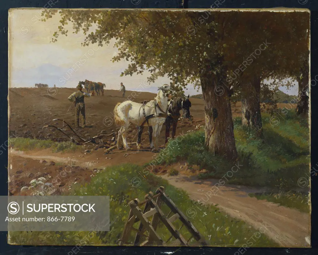 The Midday Break. Frants Henningsen (1850-1908). Oil on canvas, dated 1898, 49.5 x 63cm.