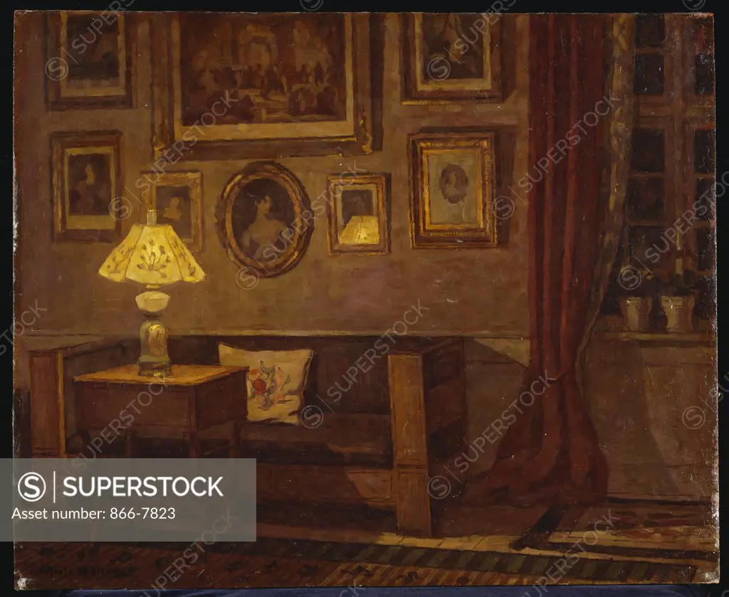 An Interior. Niels Holsoe (1865-1928). Oil on panel, 45.7 x 54.6cm.