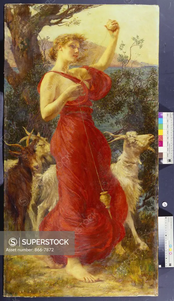 The Goat Girl.  Edith Ridley Corbet (1850-1920). Oil on canvas, 114.3 x 61cm.