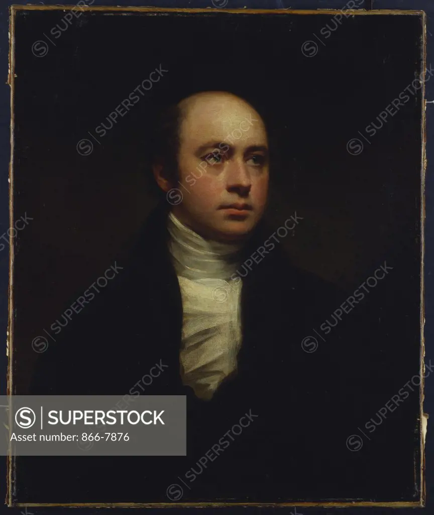 Portrait of English Sculptor, Sir Francis Chantrey (1781-1841), in a Dark Jacket and White Cravat. Sir Henry Raeburn, R.A. (1756-1823). Oil on canvas, 76.8 x 63.5cm.