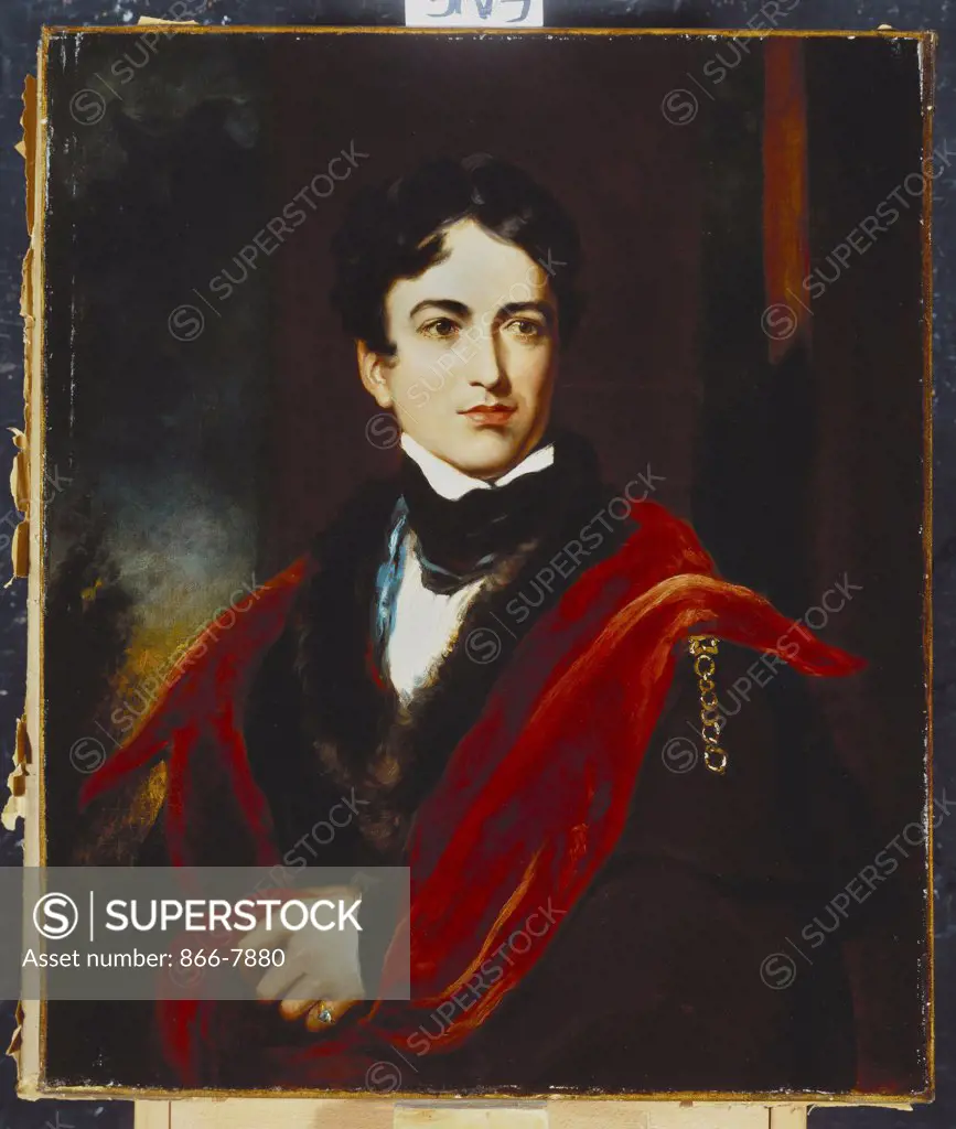 Portrait of John George Lambton, 1st Earl of Durham, GCB, MP (1792-1840), in a Dark Coat, with a Cape and a White Stock. After Sir Thomas Lawrence (1769-1830). Oil on canvas, 76.4 x 63.5cm.