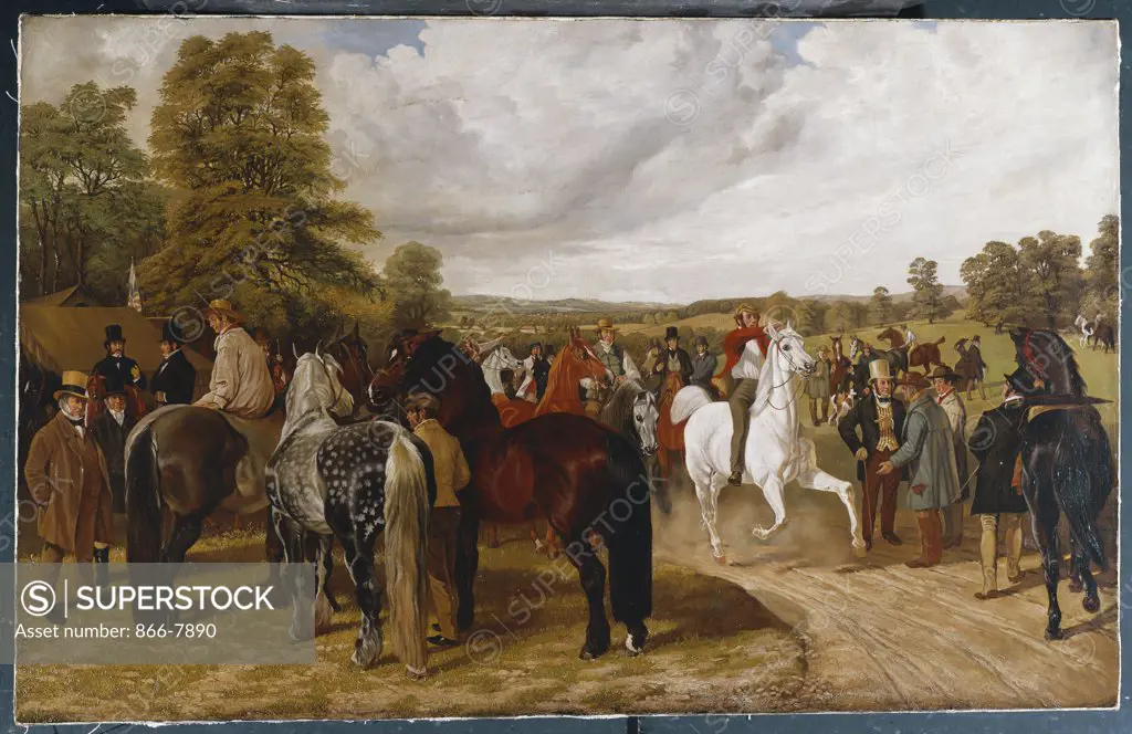 The Horse Fair, Southborough Common. Ben Herring (c.1861-1871), after a painting by John Frederick Herring Snr. (1795-1865). Oil on canvas, 72.7 x 114.9cm.