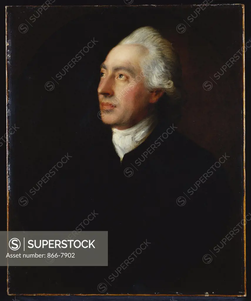 Portrait of the Rev Humphrey Gainsborough, Brother of the Artist, in a Black Coat and a White Cravat. Thomas Gainsborough R.A., (1727-1788). Oval, oil on canvas, 72.2 x 59.6cm.