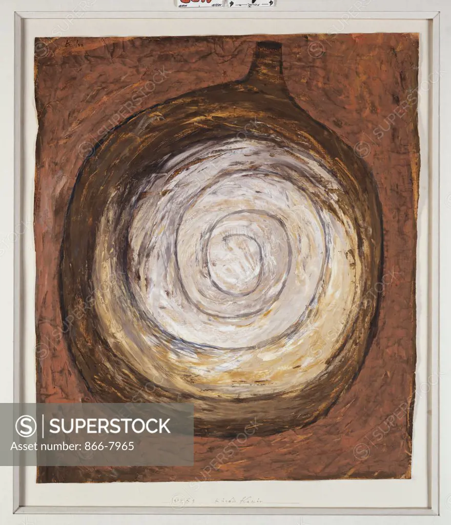 Rounded Bottle; Kurbis Flasche.  Paul Klee (1879-1940). Gouache On Tan Paper, 1934.