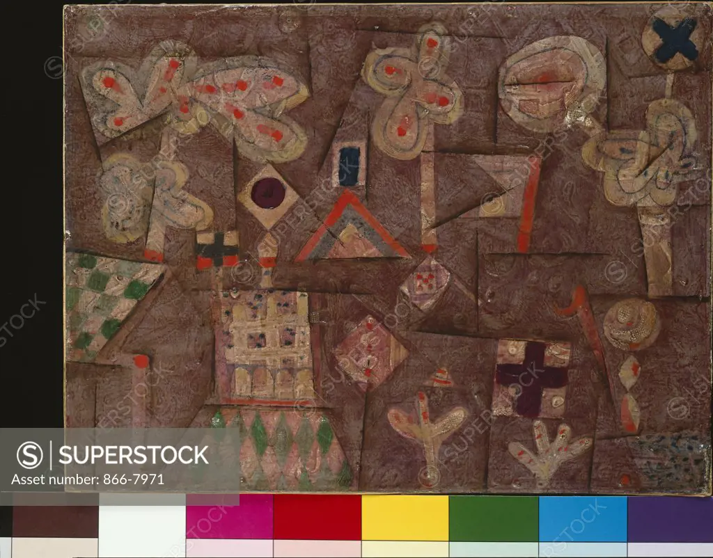 The Gingerbread House. Lebkuchen Bild. Paul Klee (1879-1940). Oil And Molded Plaster On Board Laid Down On Panel, 1925.