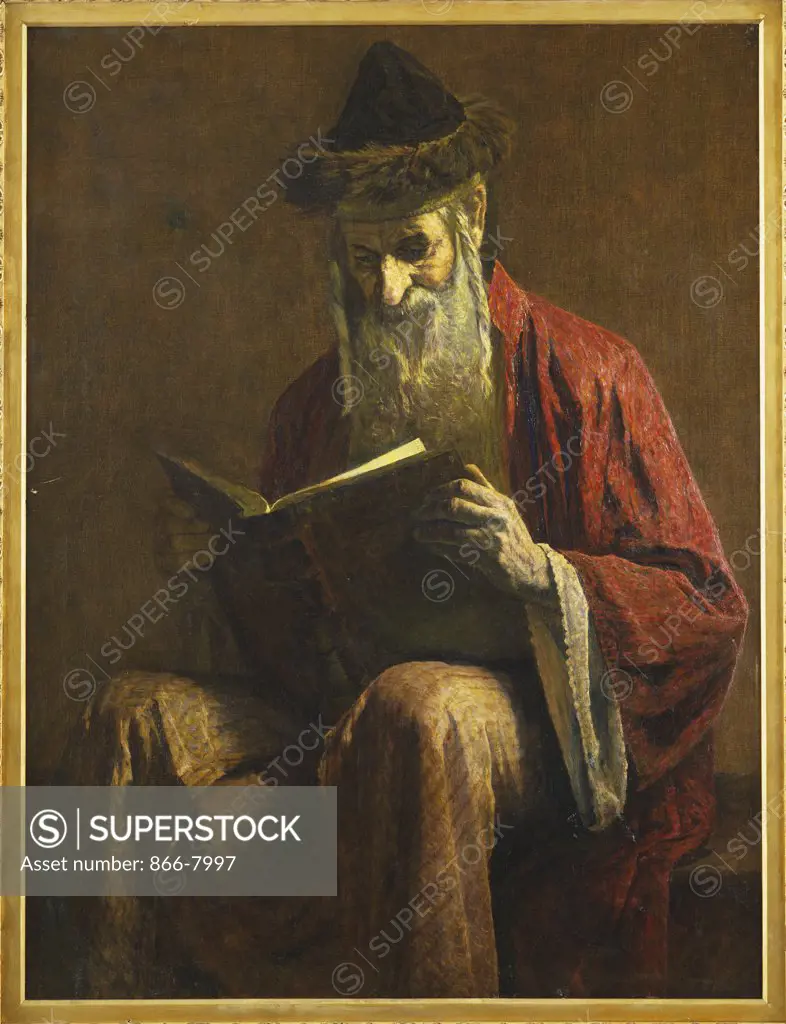 An Ashkenazi Rabbi of Jerusalem. George Sherwood Hunter (1855-1893).  Oil on canvas.
