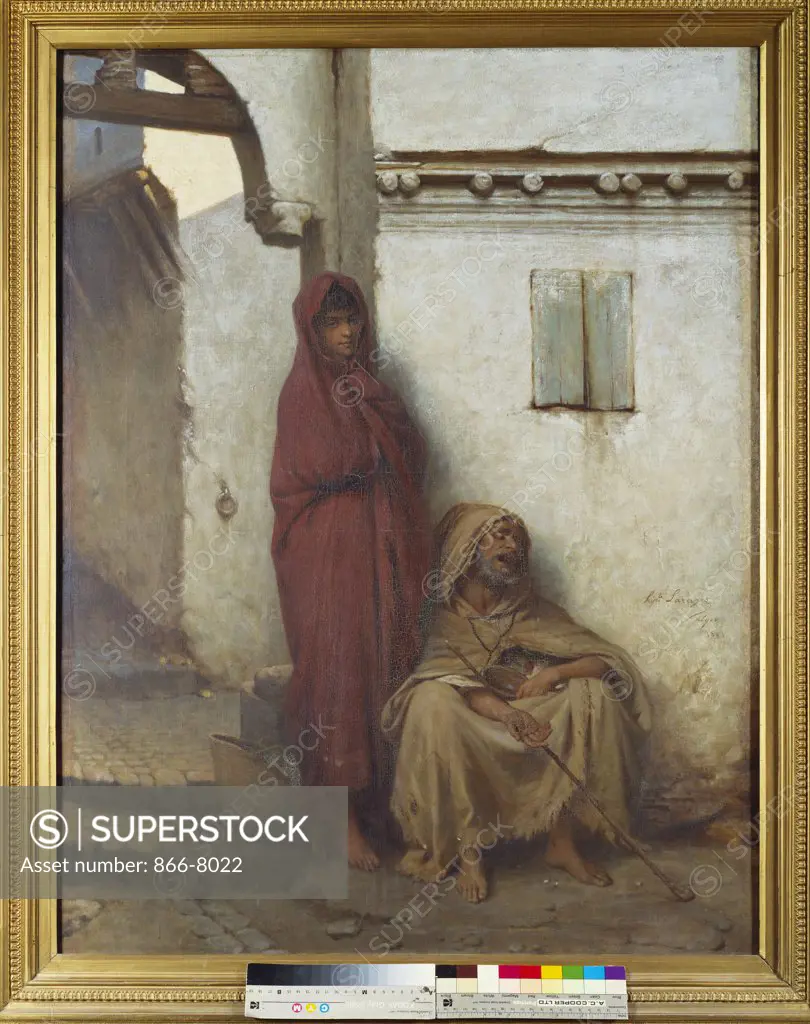 Arab Mendicants. Jean Raymond Hippolyte Lazerges (1817-1887). Dated Alger 1882, oil on canvas, 97.2 x 76.3cm.
