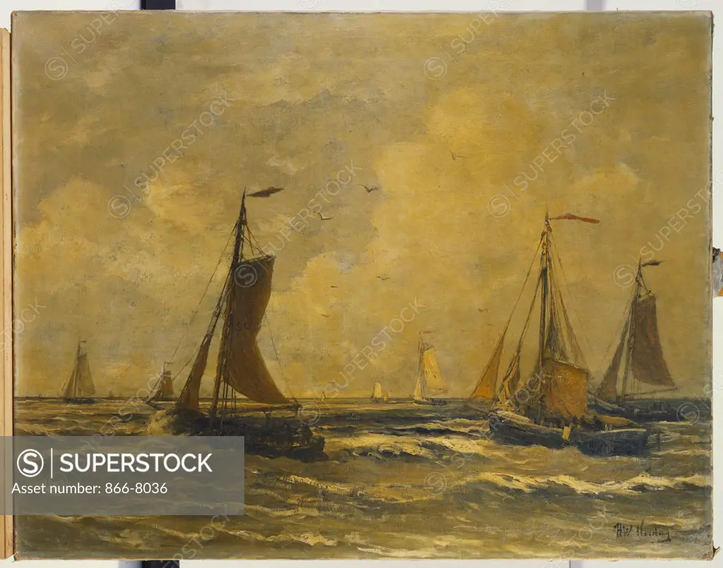 A Fishing-Fleet Sailing Out. Hendrik Willem Mesdag (1831-1913).