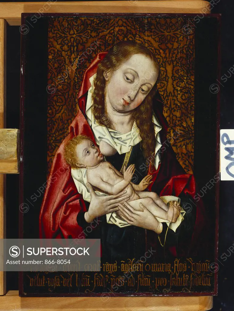 The Madonna Suckling the Infant Christ. Follower of Rogier van der Weyden (c.1400-1464). Oil on panel, 43.8 x 30.8cm.