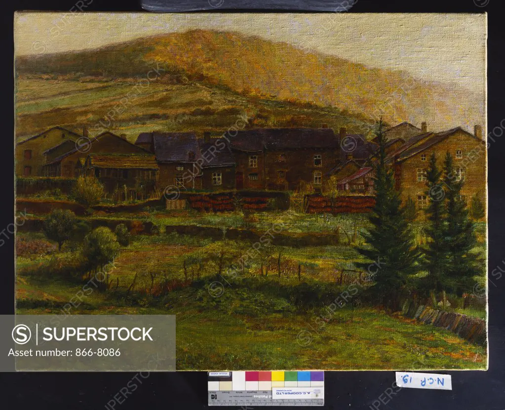A Norwegian Village. Erik Theodor Werenskiold (1855-1938). Dated '90, oil on canvas, 61.6 x 81.3cm.