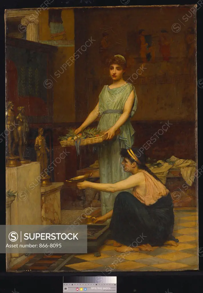 The Household Gods. John William Waterhouse (1849-1917). Oil on canvas, 102.6 x 74.3cm.
