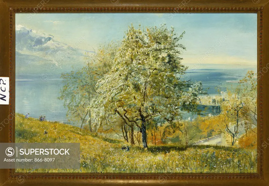 An Alpine Lake. John William Inchbold (1830-1888). Oil on canvas, 35.5 x 53cm.