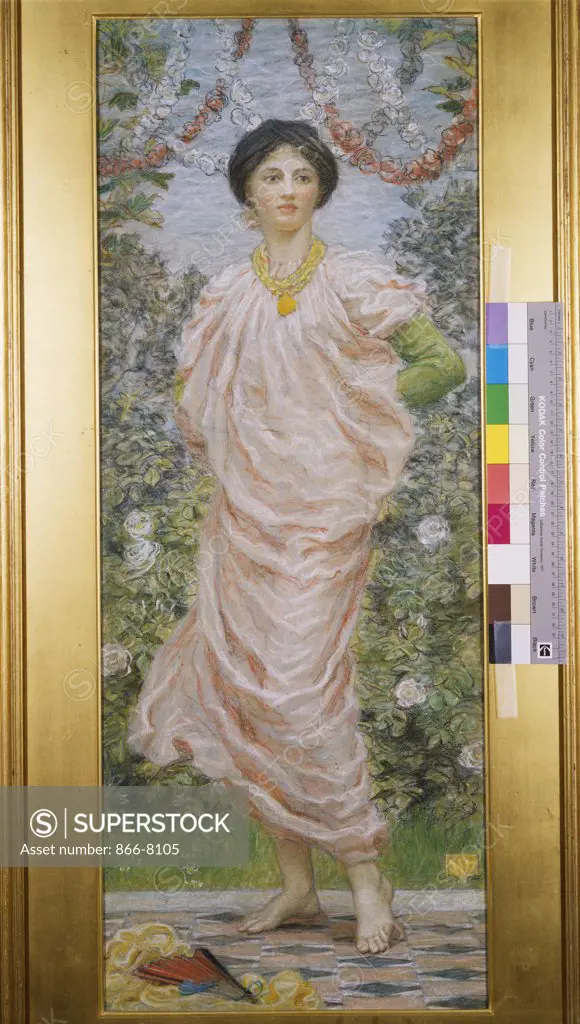 Roses. Albert Joseph Moore (1841-1893). Pastel, 97.8 x 38cm.