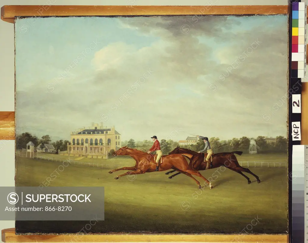 'King David' beating 'Surveyor' for the Coronation Cup at Newcastle on July 5, 1815. John Nost Sartorius (1759-1828). Dated 1815, oil on canvas, 61.6 x 76.5cm.
