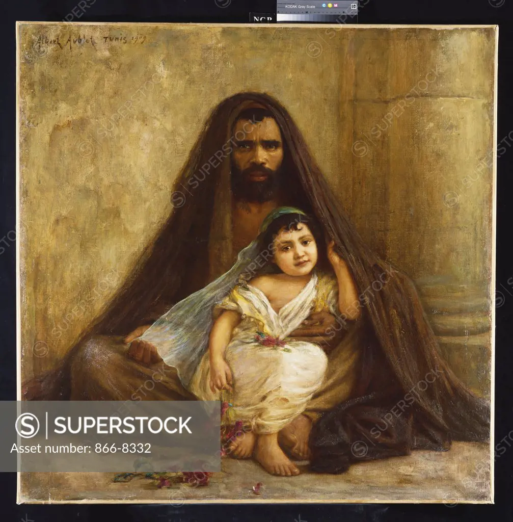 The Beggar; Le Mendiant. Albert Aublet (1851-1938). Dated 1909, oil on canvas, 117.5 x 117.5cm.