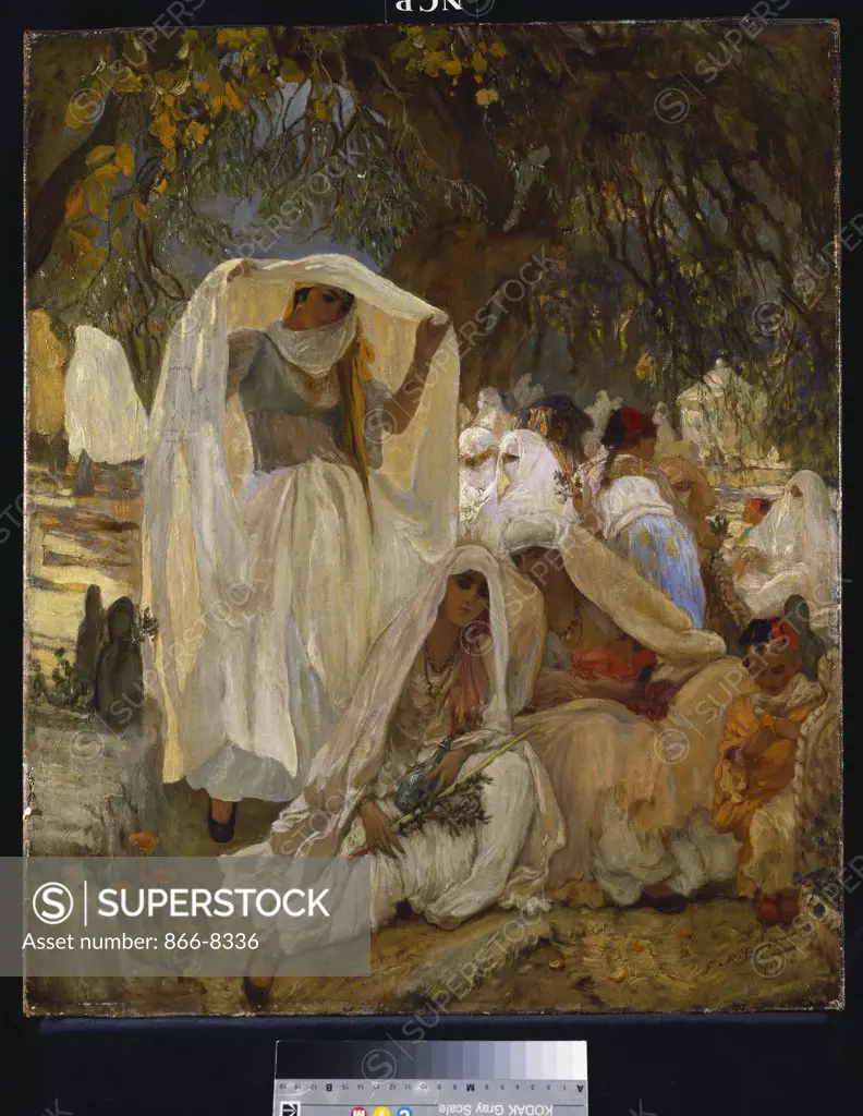 The Day of the Prophet Blidah, Algeria. Frederick Arthur Bridgman (1847-1928). Dated 1900, oil on canvas, 65.5 x 54.3cm.